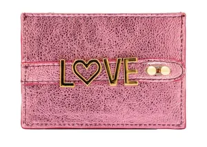 UMBI Leather Cardholder Metallic ROSE Pink thumbnail 1