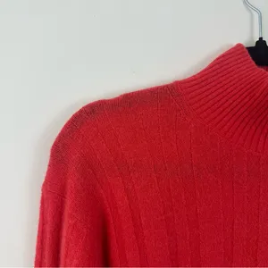 J. Crew | Coral Ribbed Turtleneck Sweater Merino Wool Blend Size XS thumbnail 2