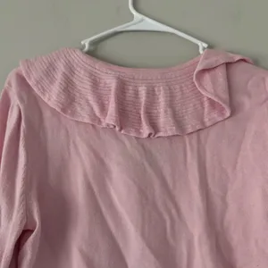 Lauren Ralph Lauren Pink Ruffle Collar Blouse Top Size Medium Preppy Workwear thumbnail 6