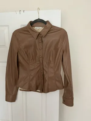 Heartloom Delancey Top In Coco-Faux Leather- Sz Small thumbnail 2