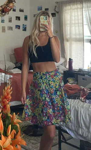 Floral Mid Length Skirt Multi thumbnail 1