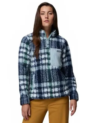 💙Columbia So Soft West Bend 1/4 Zip Fleece Pullover Plaid Jacket💙 ~medium 🆕 thumbnail 4