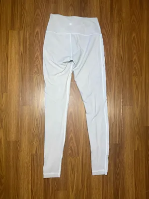 Lululemon Athletic Double Lined Align White Leggings Yoga Running 6 thumbnail 3