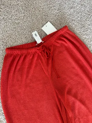 Zara red wide leg pants. S-M thumbnail 3