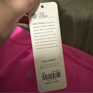 CRZ YOGA Light Purple Pink High Rise Yoga Shorts 9.5" Inseam Sz‎ M NEW thumbnail 8