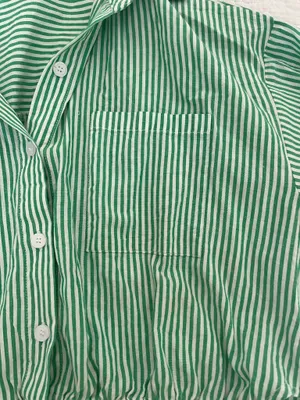 These Three Boutique Green button up cropped shirt thumbnail 3
