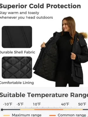 Wantdo Women's Quilted Winter Coat Red Size 2X thumbnail 4