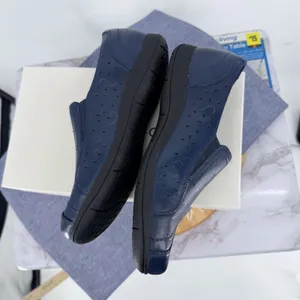 Rockport Daisey Slipon Womens 7N Navy Blue Leather Perforated Loafers CH4056‎ thumbnail 8