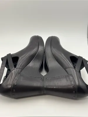 Dansko Black Platform Leather Wedge Mary Jane Slingback Size 40 thumbnail 5