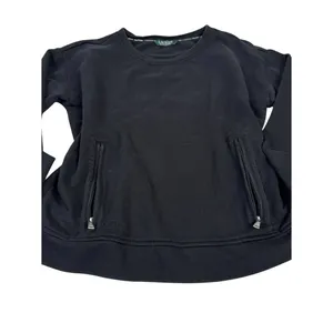 Lauren Ralph Lauren Black‎ Crewneck Sweatshirt Minimalist Pullover M/L thumbnail 3