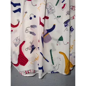 Maeve Anthropologie Blouse Size 2 Winter Gear Novelty Print Ruffle White Multi thumbnail 10
