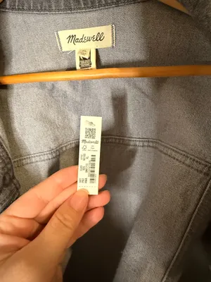 Madewell Denim Clean Crop Oversized Jeans Jacket Gray - NWT thumbnail 6