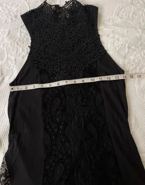Free People Black Lace Halter Neck Floral Pattern Sleeveless Maxi Dress thumbnail 5