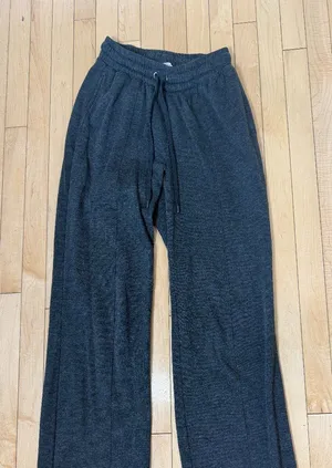RAE DUNN Charcoal Grey Wide Leg Sweat Pants Size XS thumbnail 1