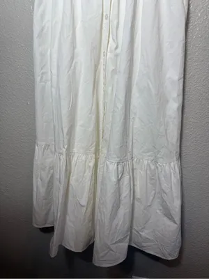 TCEC White‎ Cotton Shirt Dress Womens Small Sleeveless Tiered Midi Maxi thumbnail 4