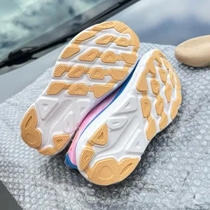 Hoka One One Clifton 9 Pink Running Shoes with White Diagonal Stripes #running #athletic women size 7.5 ( new no box) thumbnail 7