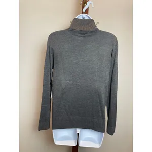 Allison + Zoe Sweater Size M Heather Charcoal Cable Knit Turtleneck NWT thumbnail 3