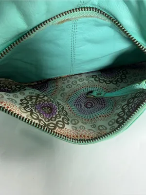 Latigo Turquoise Teal Leather Messenger Bag Y2K Boho Shoulder Crossbody Purse‎ thumbnail 7