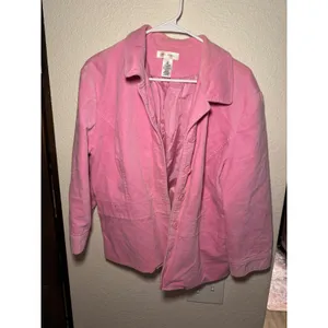 Isaac Mizrahi for Target Pink Corduroy Blazer Jacket Womens XL Button Front thumbnail 3