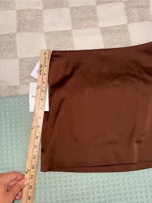 NWT‎ Sunday Best Cognac Mini Skirt 00 Brown thumbnail 3