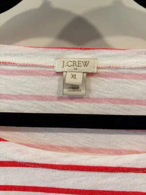 J. Crew Red Striped 3/4 Sleeve Shirt thumbnail 3