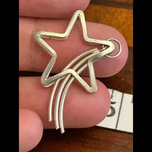 Silver plated pendant shooting star cute thumbnail 3
