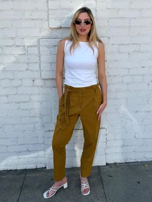 J.Crew mustard yellow pants with tie waist size 2 #preppy #workwear #officewear thumbnail 2