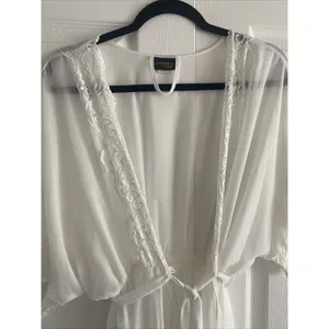 Seductive Wear By Cinema‎ Etoile White Chiffon Lace Robe XL Bridal thumbnail 5