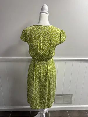 Reformation Zena Jesse Floral Print Wrap Short Sleeve Mini Dress Green Small thumbnail 10