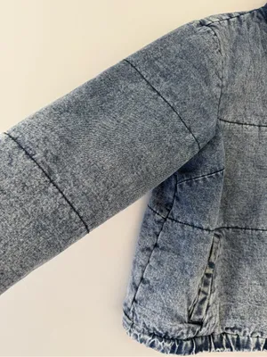 Women's Oversized Blue Puffer Denim‎ Jacket Size 3X thumbnail 4