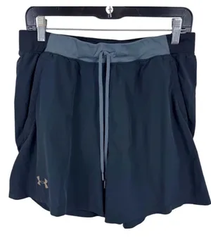 Under Armour Women Black Grey Athletic Running Training Shorts Drawstring Medium thumbnail 1