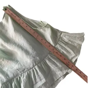 ZARA Tied Peplum Crop Top Womens M Pastel Green Plunging V Neck Festival NEW thumbnail 11