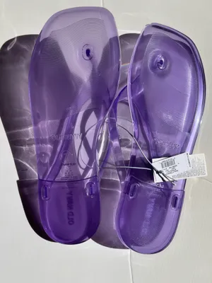 NWT! Square Toe Purple Jelly Flip Flops• Sz 7 thumbnail 2