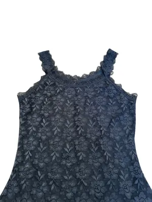 Black Fuchsia x Secret Lace Semi Sheer Floral Cami Fitted Top Coquette Feminine thumbnail 2