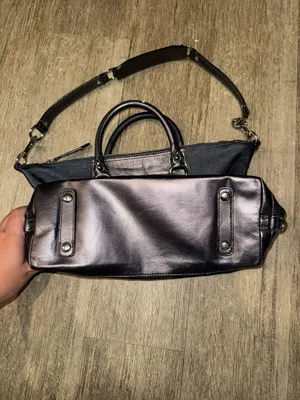 EUC Vintage Y2K Ashley Canvas Large Black Purse thumbnail 2