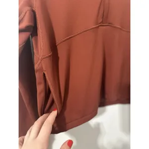 Lululemon Rulu Running Cropped 1/2 Zip Dark Terracotta Womens Athletic Top 10 thumbnail 7