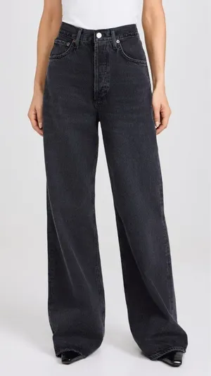 NWT AGOLDE Dame in Hitch High Rise Wide Leg Relaxed Rigid Denim Jeans 25 thumbnail 1