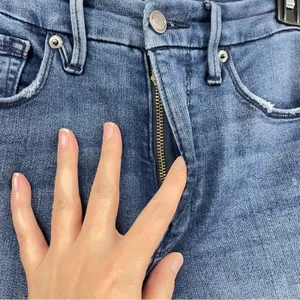 Good American Good Waist High Rise Skinny Jeans Womens 4 Raw Hem Blue Denim thumbnail 3