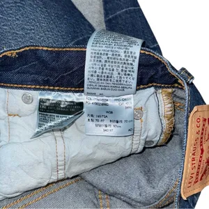Levi’s 501 Cutoff Denim Jean Shorts Women’s 28 Button Fly Raw Hem Frayed Split thumbnail 7