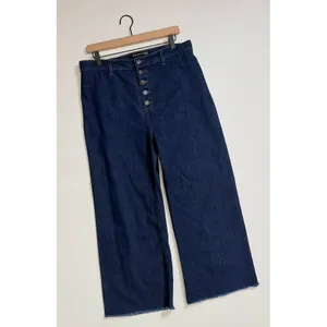 VERONICA BEARD Grant Wide Leg Jean Indigo Blue High Rise Button-Fly Raw Hem 31‎ thumbnail 2