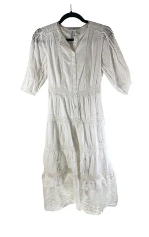 LoveShackFancy For Target White Cotton Tiered Midi Dress Size 2 thumbnail 1