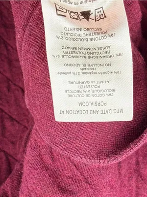 Patagonia Organic Cotton Quilt Crew Women M Chicory Red Quilted Sweatshirt‎ thumbnail 6