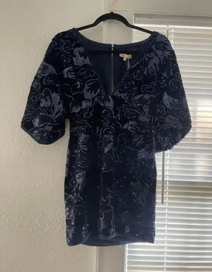 Jella Couture Deep V Plunge Velvet Body on Dress thumbnail 2