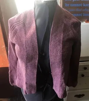 Loft Rose colored cotton blend lightweight feminine cardigan thumbnail 1