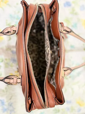 GUESS Brown Tote with Light Pink Handles thumbnail 5