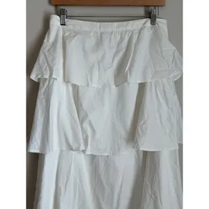 CAMI NYC Maxi Skirt Women XL White Tiered‎ Ruffle Cotton Maxi thumbnail 4
