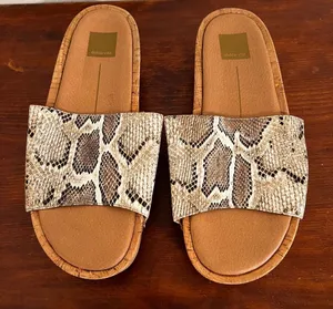 Dolce Vita Tan Snake Print Women's Slide Sandals Size 11 thumbnail 1
