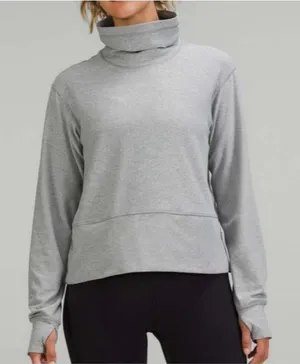 Lululemon ready to Rulu grey cowl crop pullover size 4 thumbnail 1