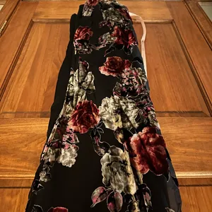 Lulus Blissful Evening Black Floral Velvet Burnout Maxi Dress - Size M thumbnail 3