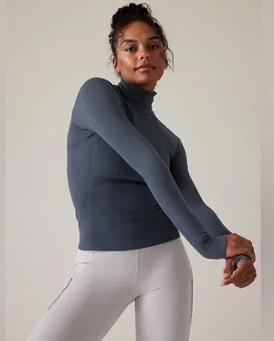 Athleta FLURRY BASE LAYER TURTLENECK Charcoal Grey Small thumbnail 10